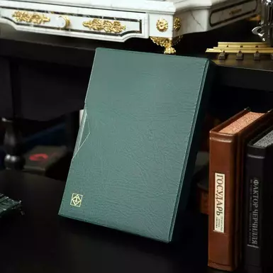 wow video Альбом для зберігання поштових марок із лефа-шкіри у футлярі