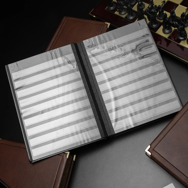 wow video Альбом для марок "Solace" зі шкіри з футляром (32 листка)