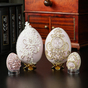 Set of 4 handmade decorative eggs "Tender Shine" photo