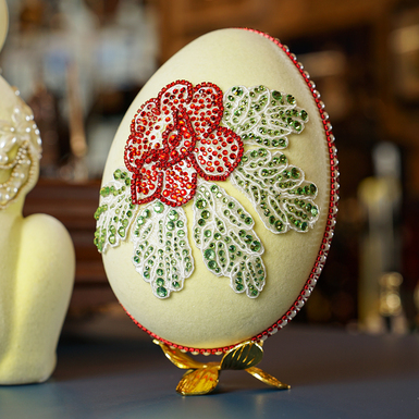 Flower inlaid with rhinestones photo