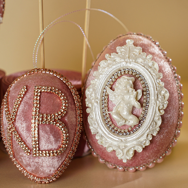 Easter eggs hanging photo