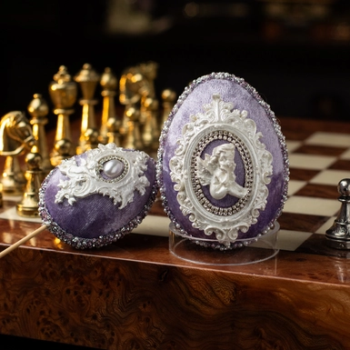 wow видео Набор декоративных пасхальных яиц (2 шт.) ручной работы "Ангелочек"