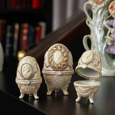 wow видео Набор пасхальных яиц-шкатулок (3 шт.) ручной работы "Воскресение Христово"