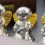 wow видео Комплект из трех ангелов из мраморной крошки и серебра
