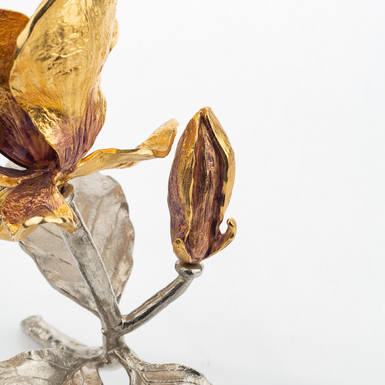 купить цветок магнолия из бронзы фото 1