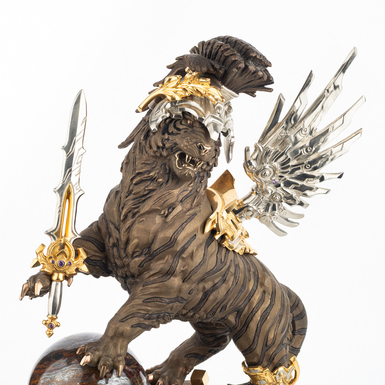 бронзовий тигр із позолоченням фото 1