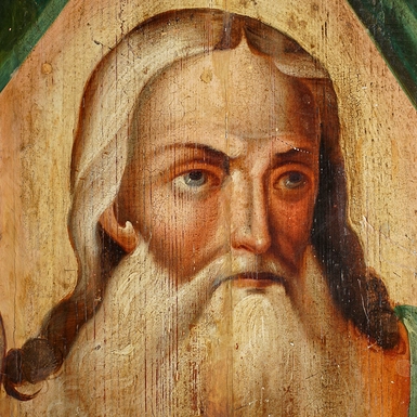 wow відео Ікона Бога Отця (Саваоф) та Святого Духа (голуб), останньої чверті 19 століття, Київщина