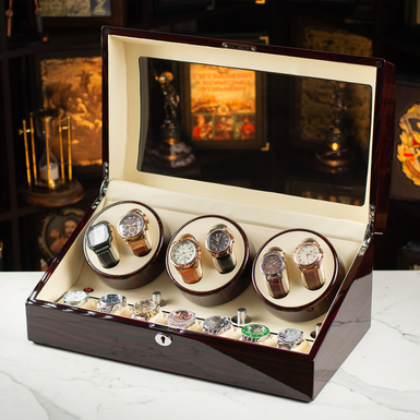 watch box with leather upholstery photo