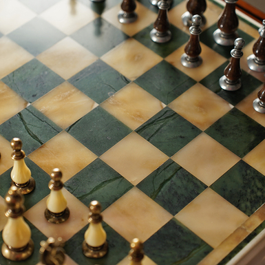 Marble chess on board photo