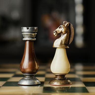 Knight and pawn photo