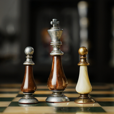 Glossy chess pieces photo