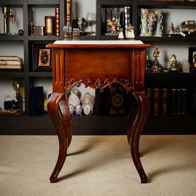 Chess table made of oak and jade photo
