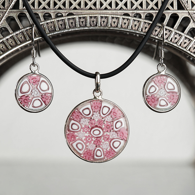 комплект прикрас із муранського скла "Rose" фото