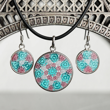 комплект прикрас із муранського скла "Illusion" фото