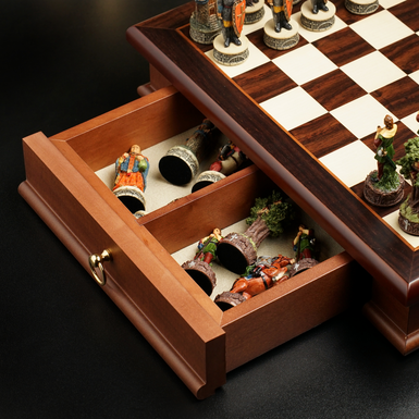 Detailed chess pieces photo
