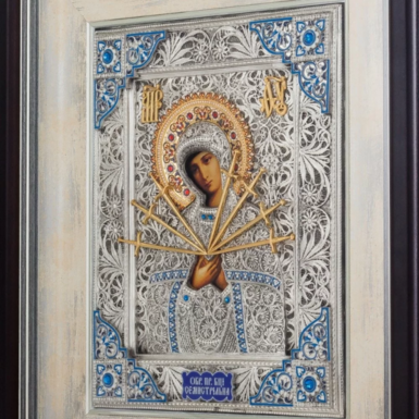 ікона з посрібленням фото