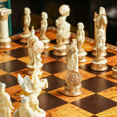 Шаховий набір в інтер'єрі фото