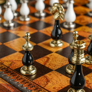 Chess set in the interior photo