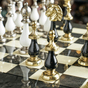 Chess set in the interior photo