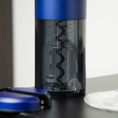 wow видео Автоматический электроштопор для вина от Wine Enthusiast (синий)