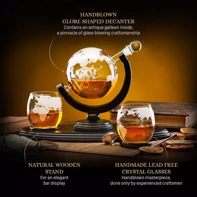 wow видео Набор для виски «Globe» от Wine Enthusiast