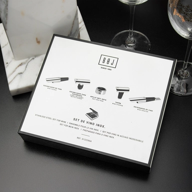 wow відео Набір аксесуарів для вина із нержавіючої сталі "Degustation" від BOJ