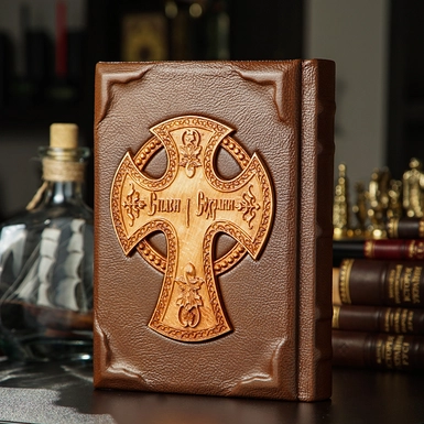 72_wow video Библия в деревянном переплете