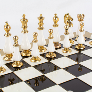 Glossy surface of chessboard photo