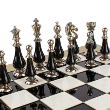 Exquisite black and white chess set photo