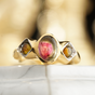 Серебряное кольцо "Нежность" с турмалином фото