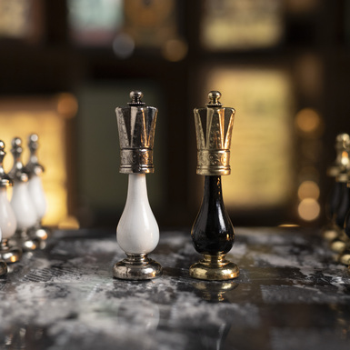 Detailed chess pieces photo