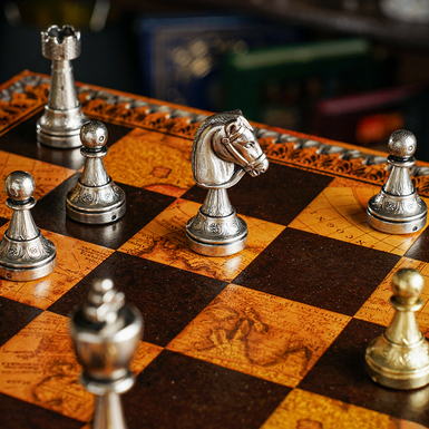 Шахматный набор в интерьере фото