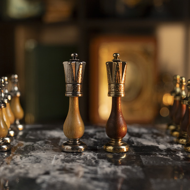 Detailed chess pieces photo