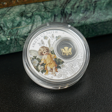 Срібна монета ангел фото 1