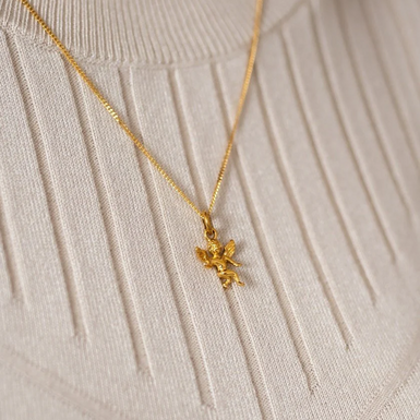 золотой кулон ангел