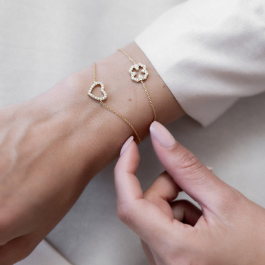 Браслет из позолоченного серебра "Сердце" фото 1