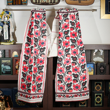 Handmade woven hemp towel "Love and Zhurba", Chernihiv region, late 19th century photo