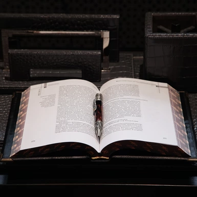 leather bound book photo