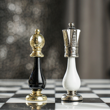 Shiny chess pieces photo