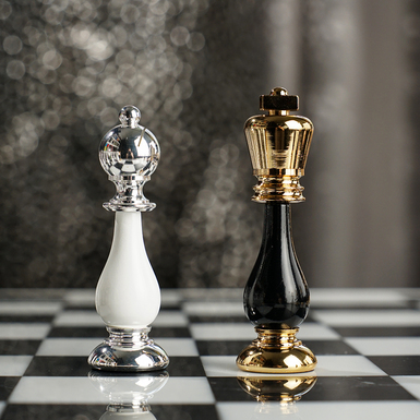 Shiny chess pieces photo