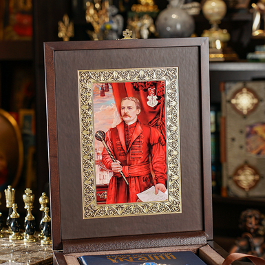 книга у дерев'яному футлярі з портретом гетьмана фото 1