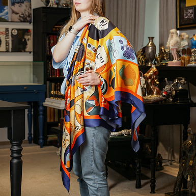 купить шелковый платок большого размера фото 1