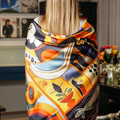 Шелковый платок по мотивами Пикассо, Фрида, Климта, Дали, да Винчи, ван Гога фото 1