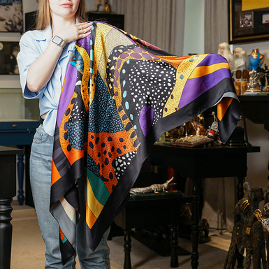 купити шовкову хустку великого розміру фото 1