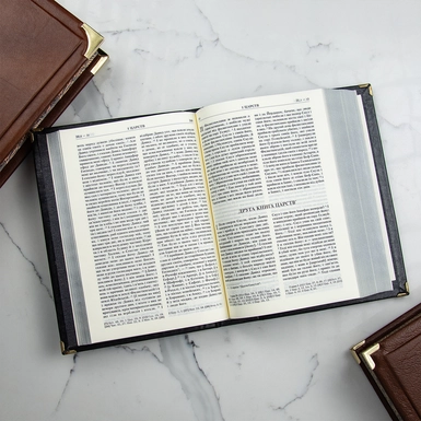 wow video Шкіряна Біблія ручної роботи в кейсі з посрібленням