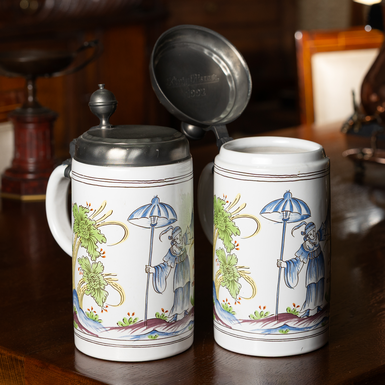 Фарфоровые бокалы для пива "Сказка", Германия, 20 век фото