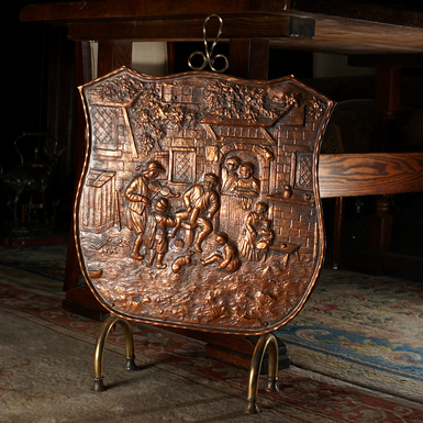 Бронзовый экран для камина, Чехия, 19 век фото