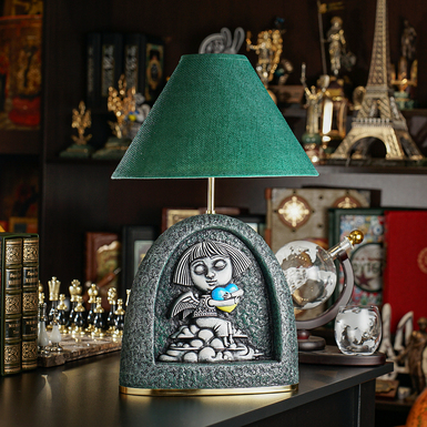 Лампа "С Украиной в сердце" из камня-композита и латуни от Вячеслава Дидковского фото