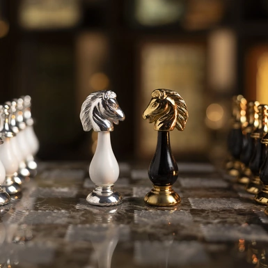 wow video Шахматный набор "Nexa" с мраморной доской