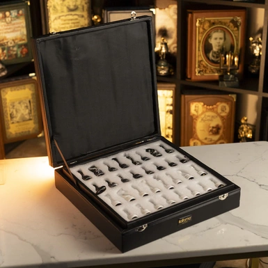 wow video Chess set "Solari" with marble board